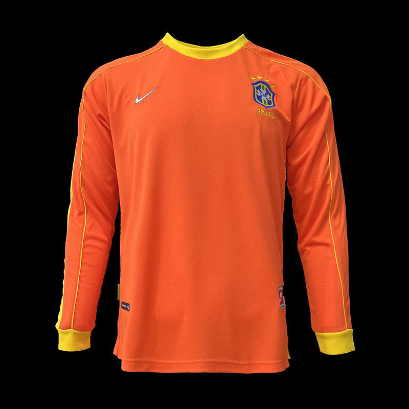 Retro Retro 1998 Brazil goalkeeper orange long sleeve S-XXL(32B5)