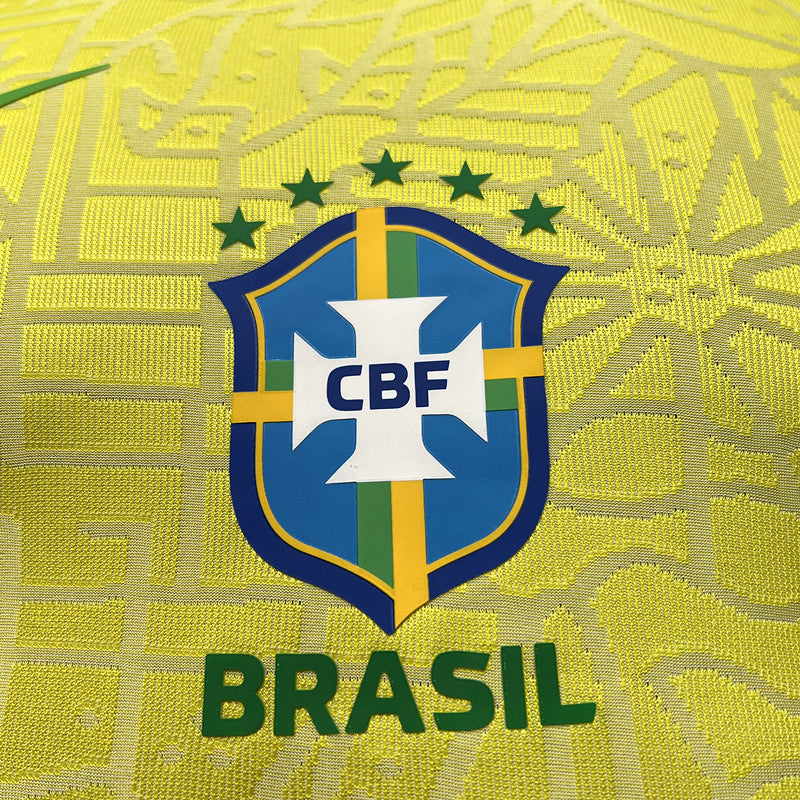 Player Brazil 2024∕25 Home Jersey – Player Version S-XXXXL(19E0)