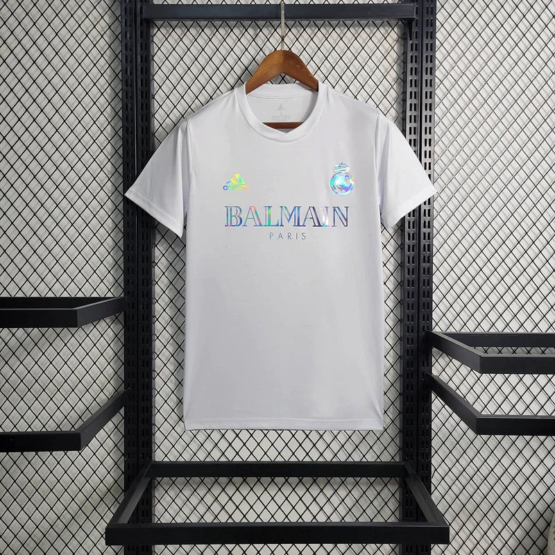 Camisa Edição Especial Balmain Real Madrid 23/24 Adidas - Branco Refletivo