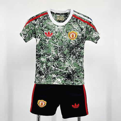 Kids Manchester United 2024∕25 Stone Roses Originals Icon Edition Kids Kit 16-28(2C89)