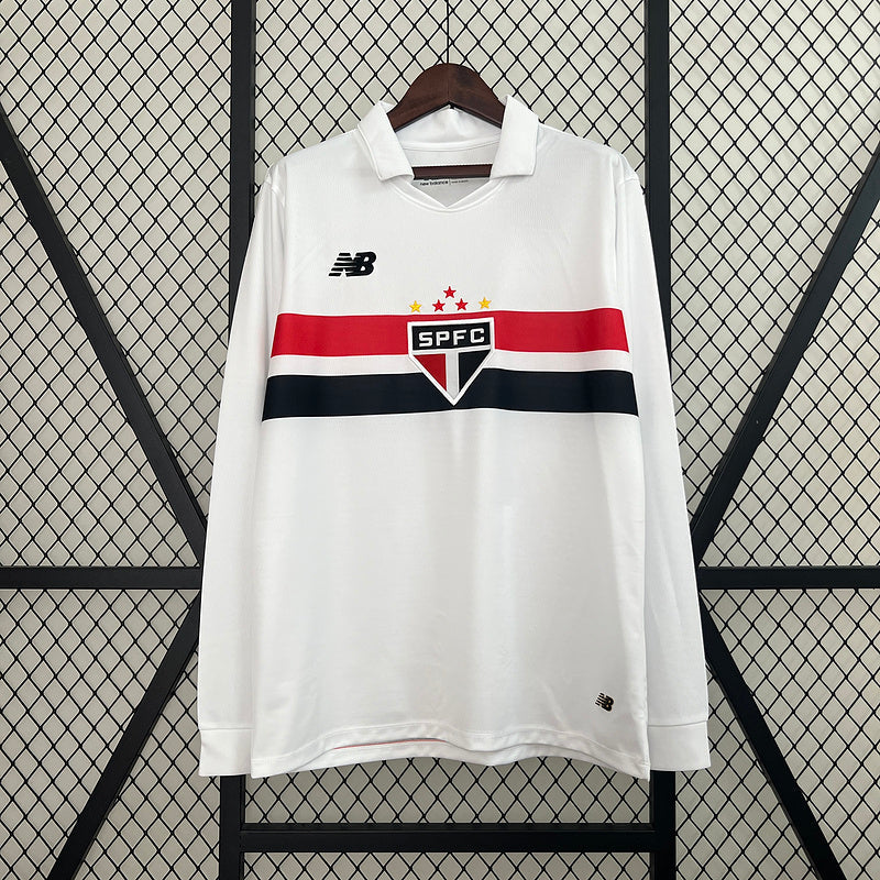 Camisa 24∕25 Long Sleeve Sao Paulo Home S-4XL(1A54)