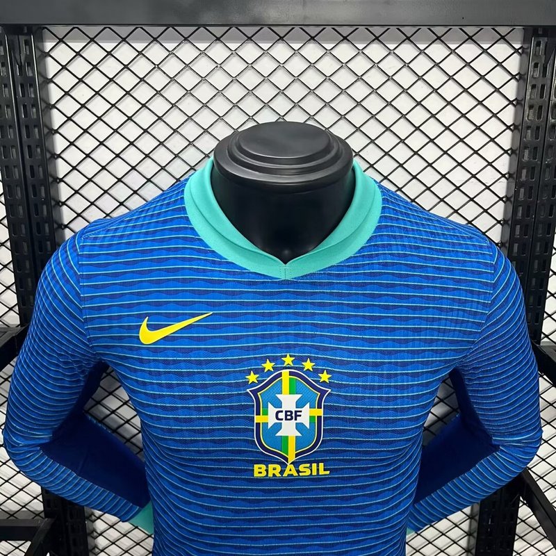 Player Brazil 2024∕25 Away Long Sleeves Jersey – Player Versi(E1D2)