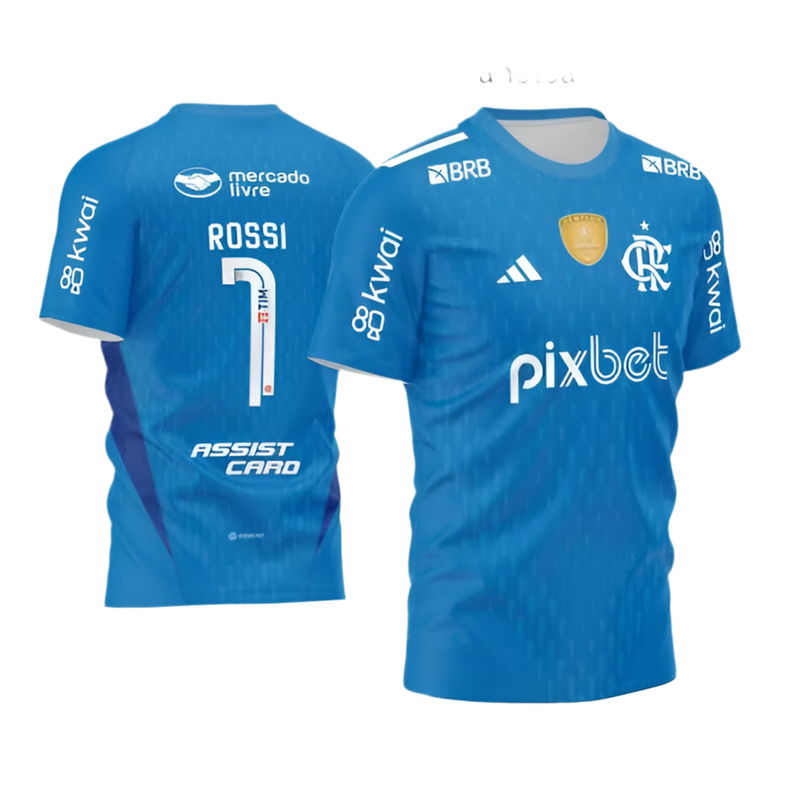 Camisa Flamengo Goleiro S/N° Todos os Patrocinadores 24/25 - Azul