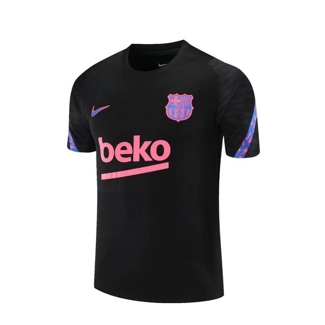 Camisa Barcelona Treino/Viagem 2021/2022 - Nike (Torcedor) Masculina - Preta e Roxo