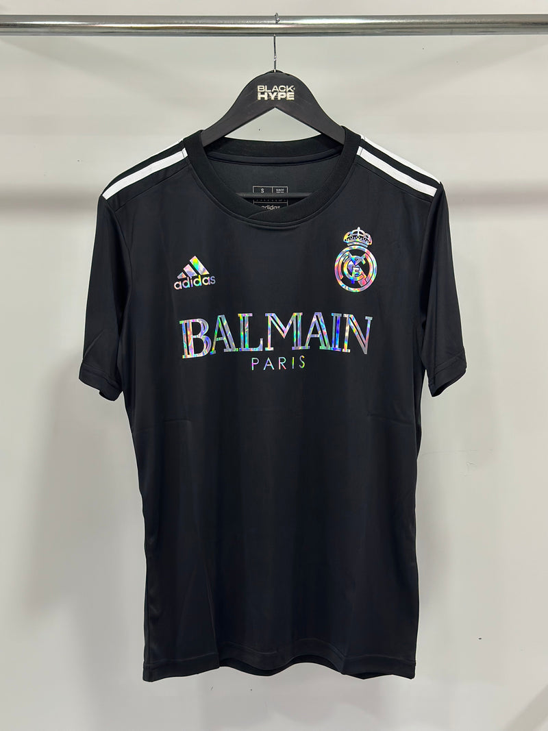 Camisa Real Madrid x Balmain Holográfica 23/24 s/n° Torcedor Masculino - Preto