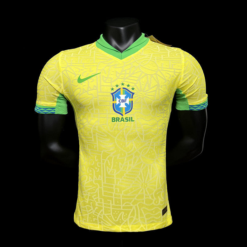 Player Brazil 2024∕25 Home Jersey – Player Version S-XXXXL(19E0)