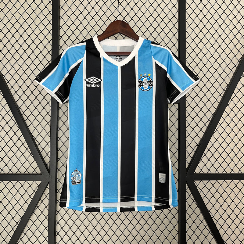 Camisa Feminina Gremio Home l 24/25 - Azul e Preto