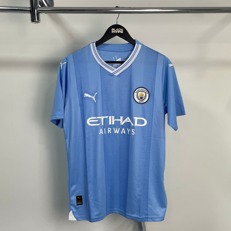 Camisa Manchester City Home 23/24 s/n° Torcedor Masculina - Azul