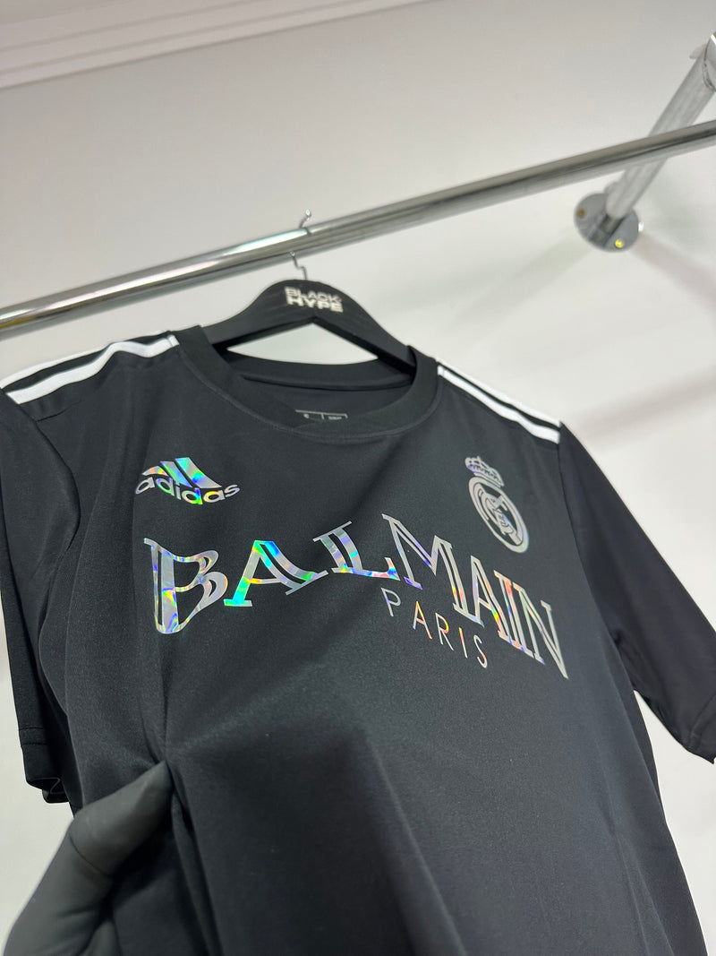 Camisa Real Madrid x Balmain Holográfica 23/24 s/n° Torcedor Masculino - Preto