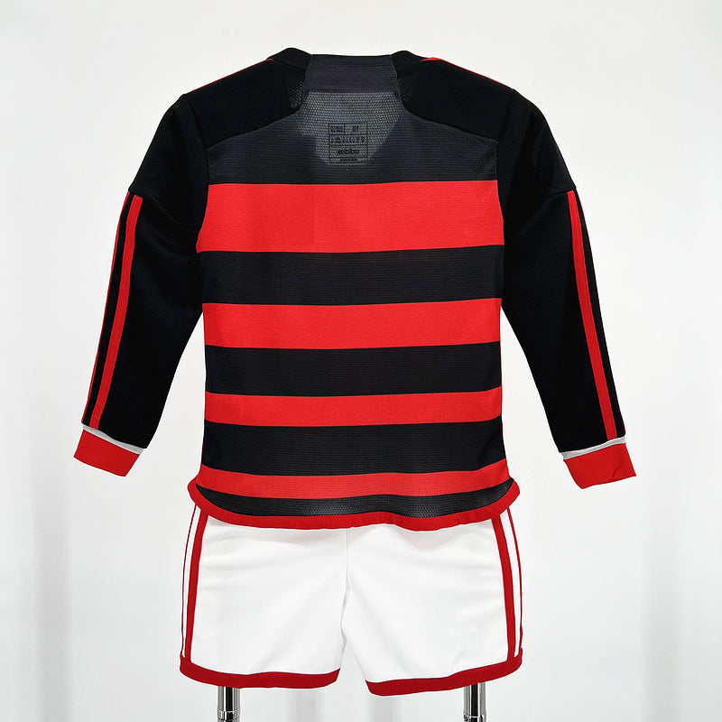 Kids Flamengo 2024∕25 Home  Long Sleeves Kids Kit 16-28(A5BE)