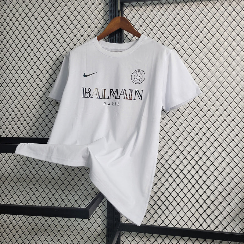 Camisa PSG 23/24 Edição Especial Balmain Paris - Branco