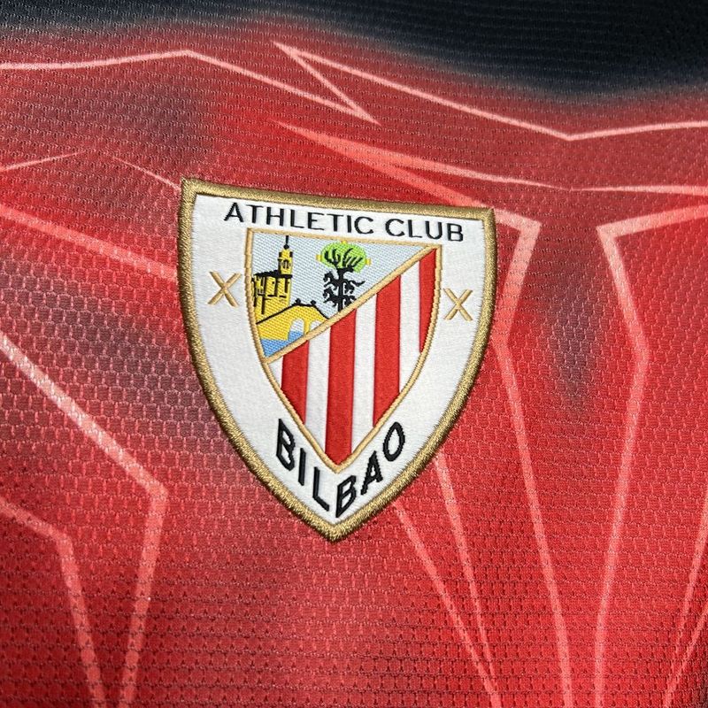 Camisa Athletic Bilbao 24/25 - Preto e Vermelho