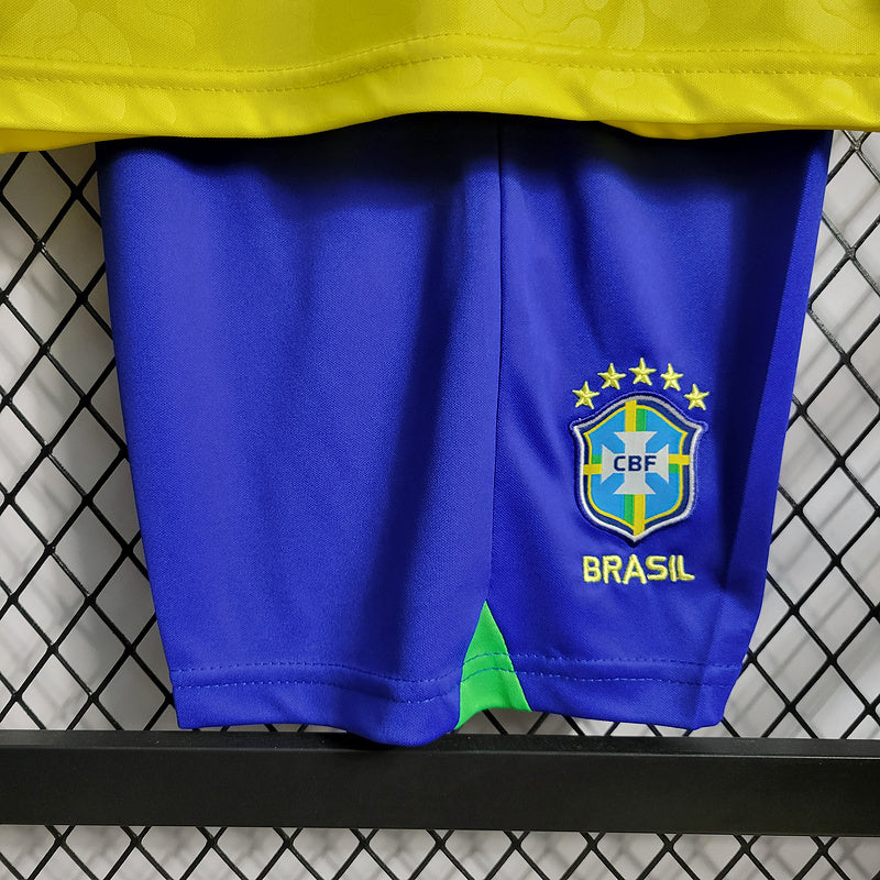 Conjunto Infantil Seleção Brasil l 22/23 - Amarelo