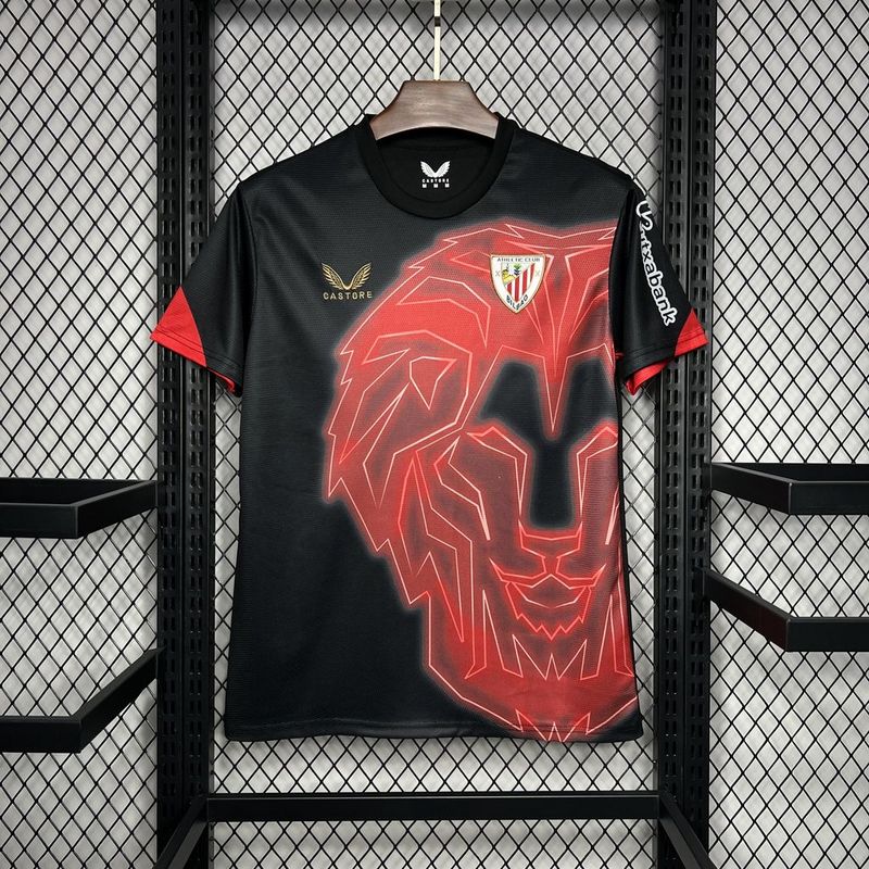 Camisa Athletic Bilbao 24/25 - Preto e Vermelho