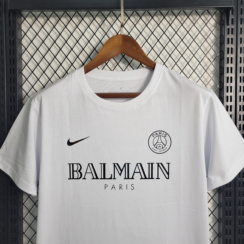 Camisa PSG 23/24 Edição Especial Balmain Paris - Branco