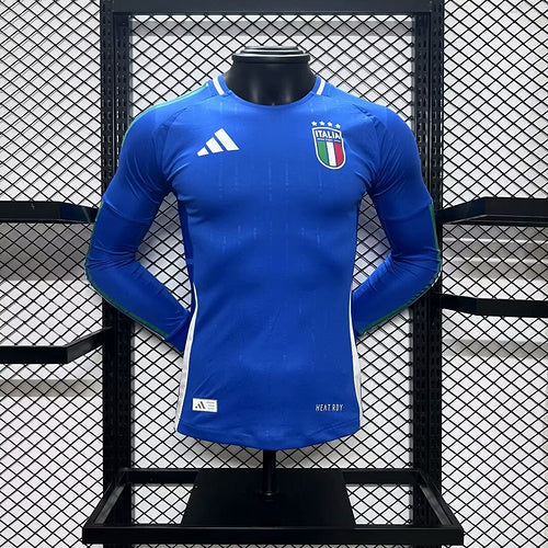 Italy 2024∕25 Euro Home Long Sleeves Jersey – Player Version(0FC4)