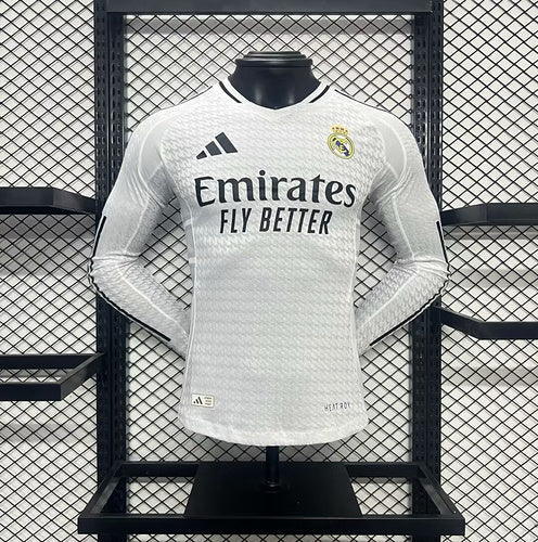 Real Madrid 2024∕25 Home Long Sleeves Jersey – Player Versi(7C2B)