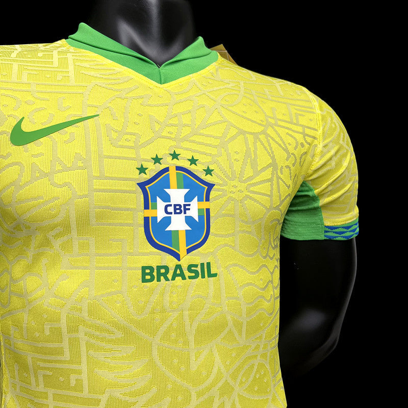 Player Brazil 2024∕25 Home Jersey – Player Version S-XXXXL(19E0)