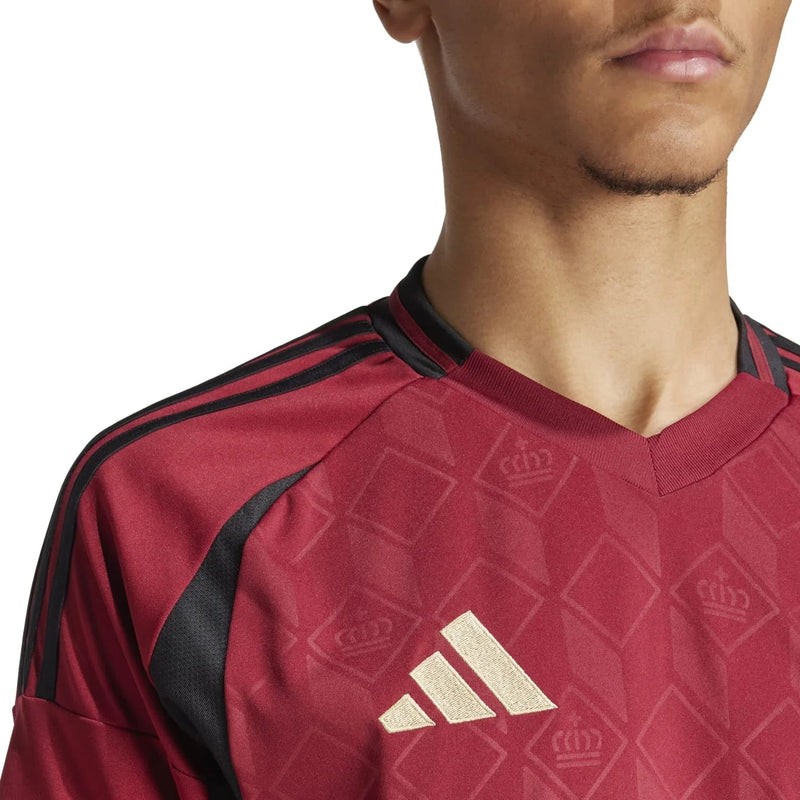 Camisa Bélgica Home 24/25 s/n° Torcedor Adidas Masculino - Grená