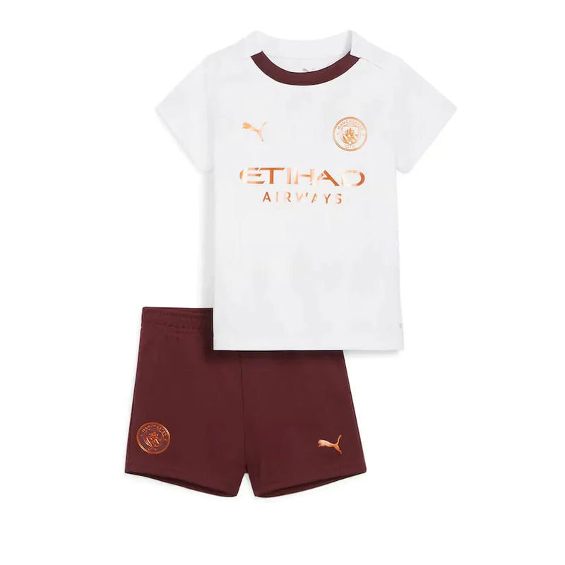 Conjunto Infantil Manchester City Away 23/24 - Branco